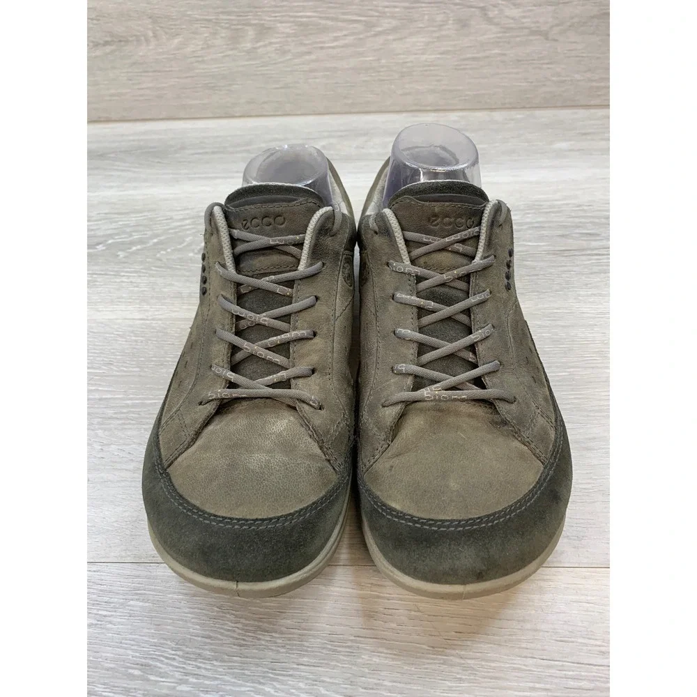 ECCO Biom Natural Motion Mens' 12 Olive Green Brown Leather Shoes Sneakers